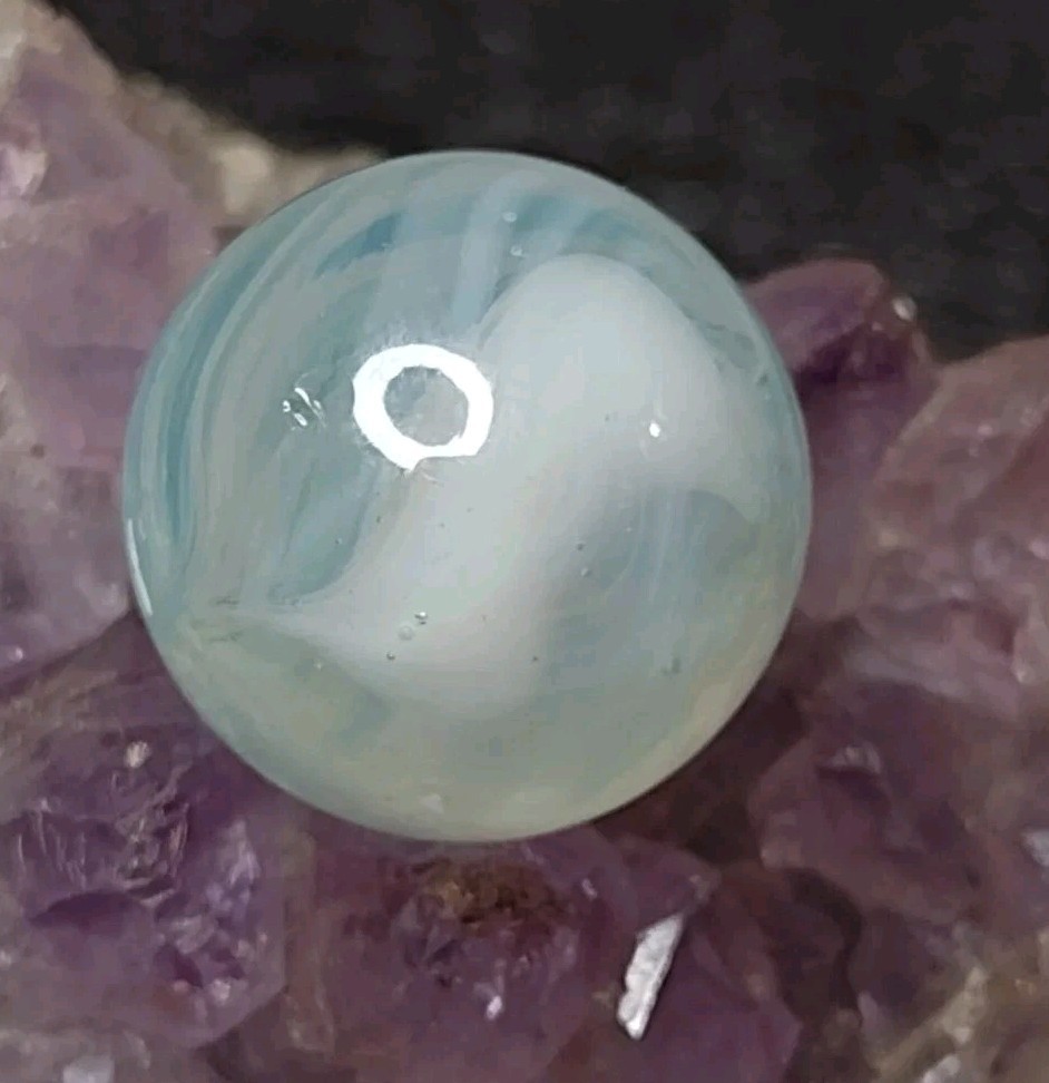 Lovely 💎NM++ Robins Blue Wispy Phantom Conqueror Vitro Vintage Marbles .65″