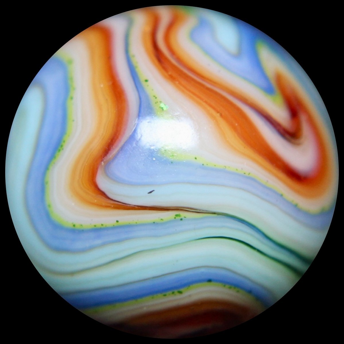 JABO Badger Marble Collector Series: Baby Blue Rainbow Wet Mint