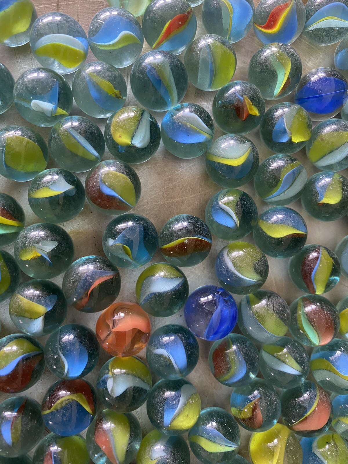 Vintage Lot Of 243 Cat’s Eye Glass Marbles