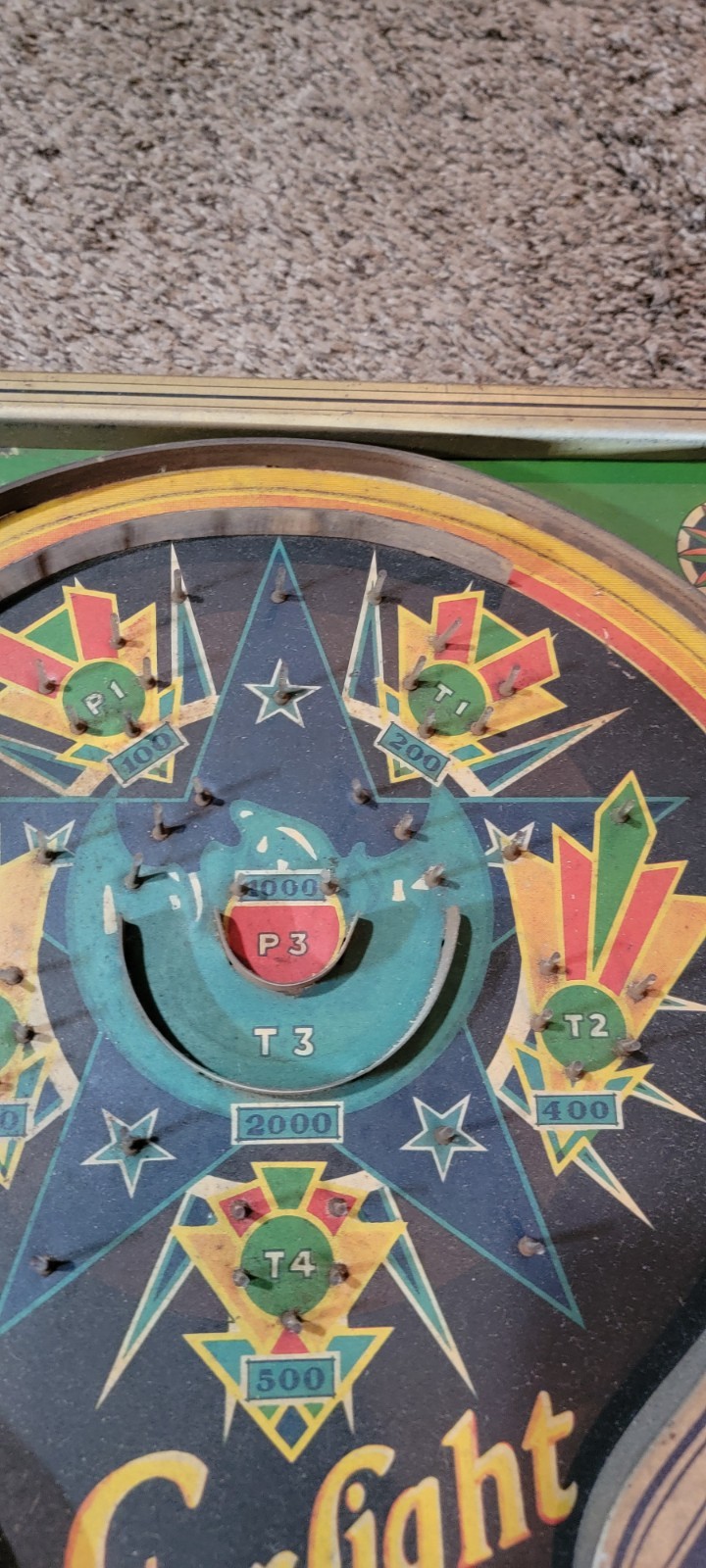 VINTAGE Star Light MARBLE Game Plinko – Durable Toy Novelty Co. Art Deco – 1907