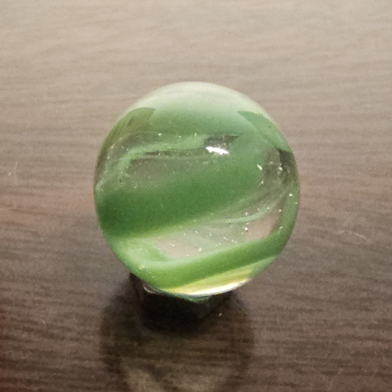 Vintage Vacor Green Spaghetti Ribbon .625″ Glass Marble
