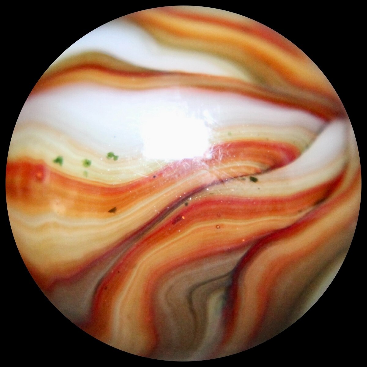 JABO Kokomo Glass Marble Collector Series: Rare KOG Red Flames