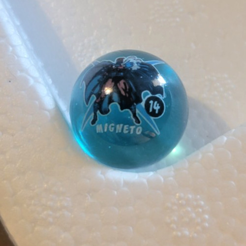 Vintage Marvel Comics Magento #14 Translucent Blue Glass Marble Collectible