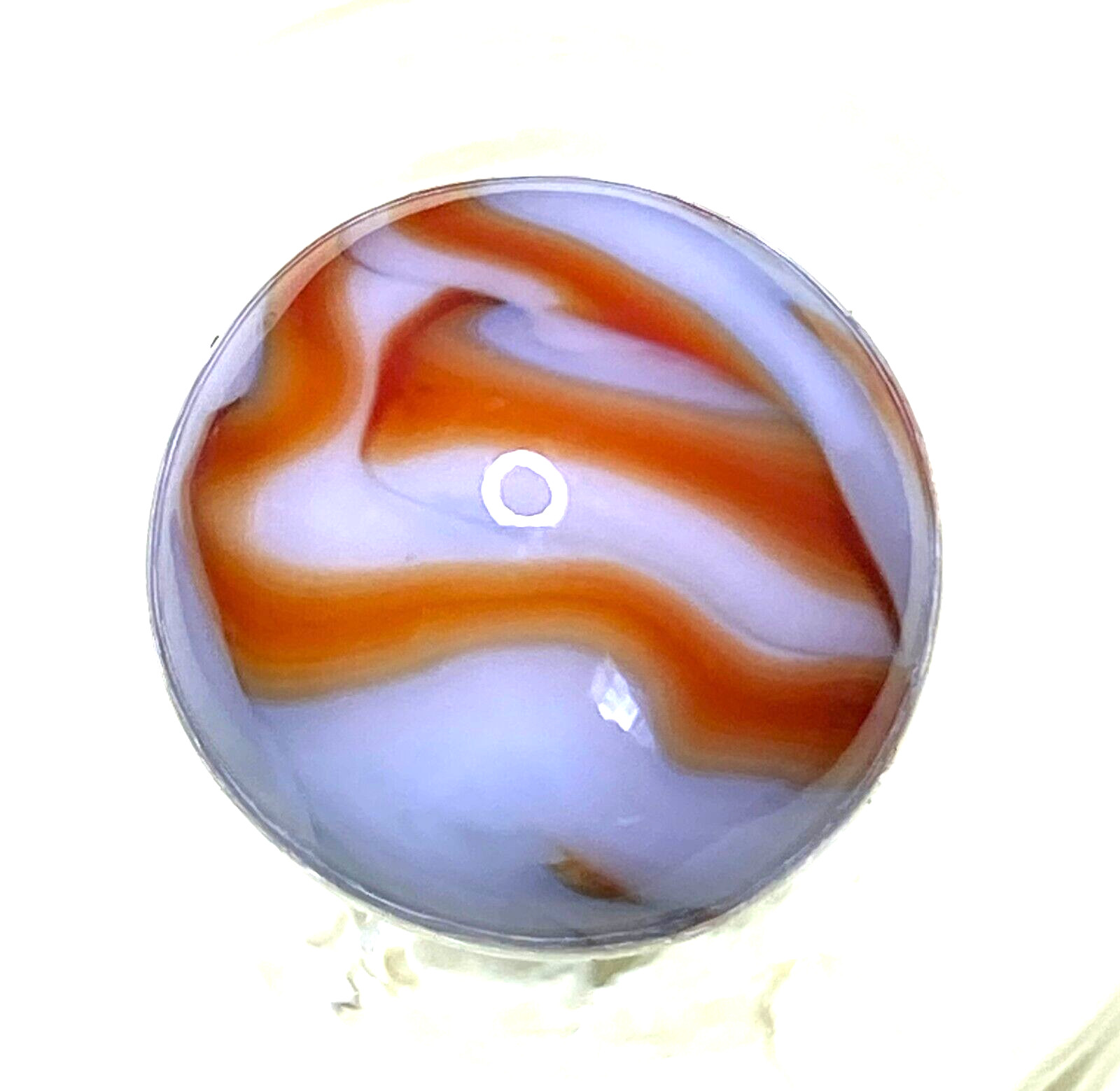 WOW VHTF ALLEY AGATE WV OPAQUE ORANGE MATRIX SWIRL EXPERIMENTAL FLAME .58″ M211