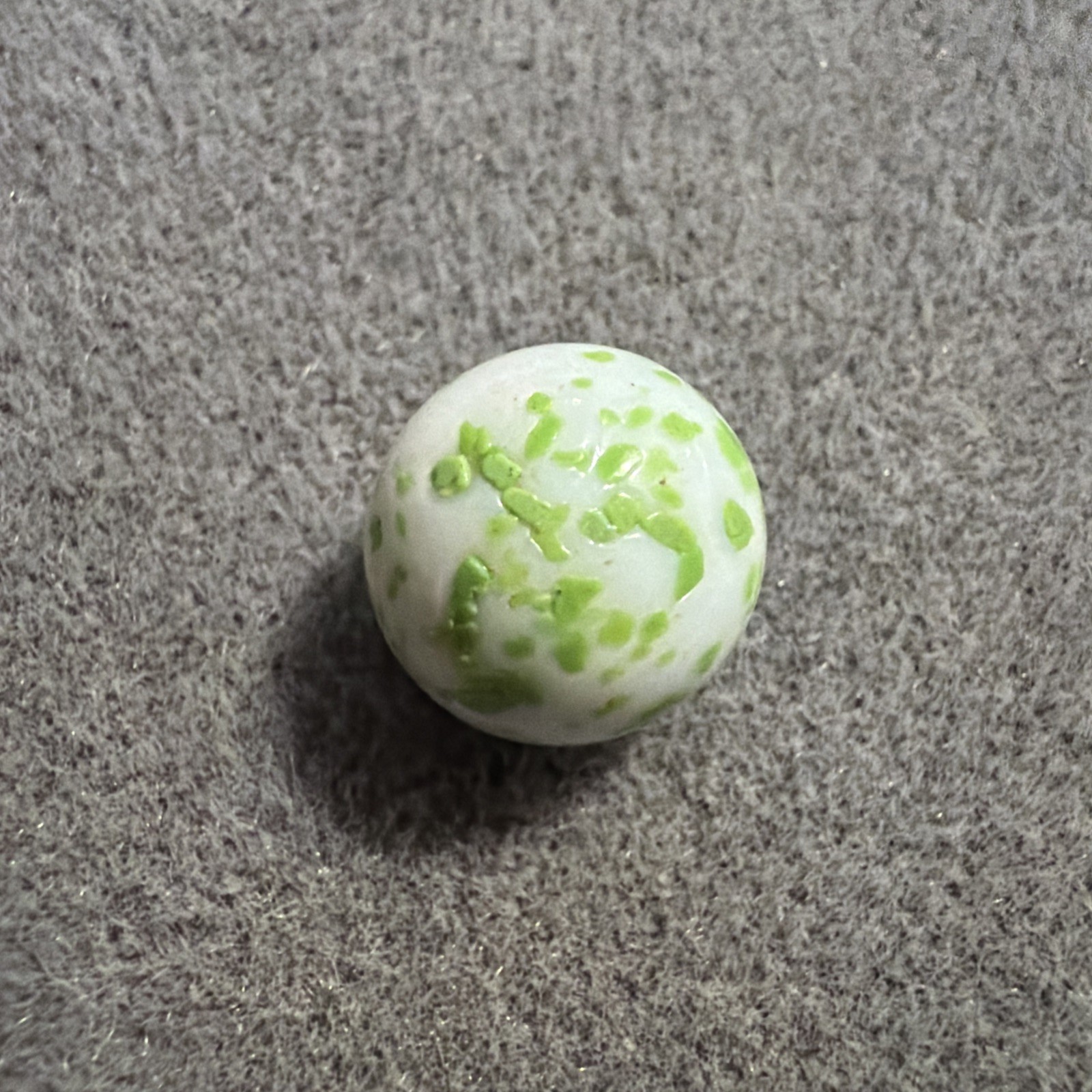 Vintage White & Green Speckled Handmade Marble