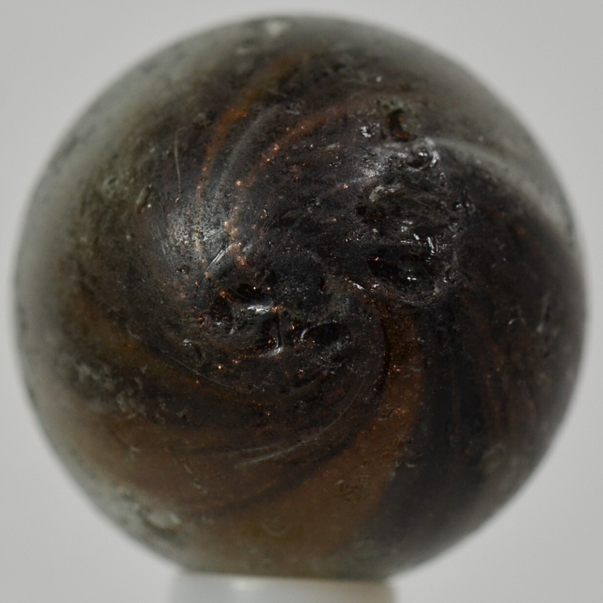Handmade Black Onionskin Lutz Marble, 360 Lutz 3/4 in, Collectible Germany S1355
