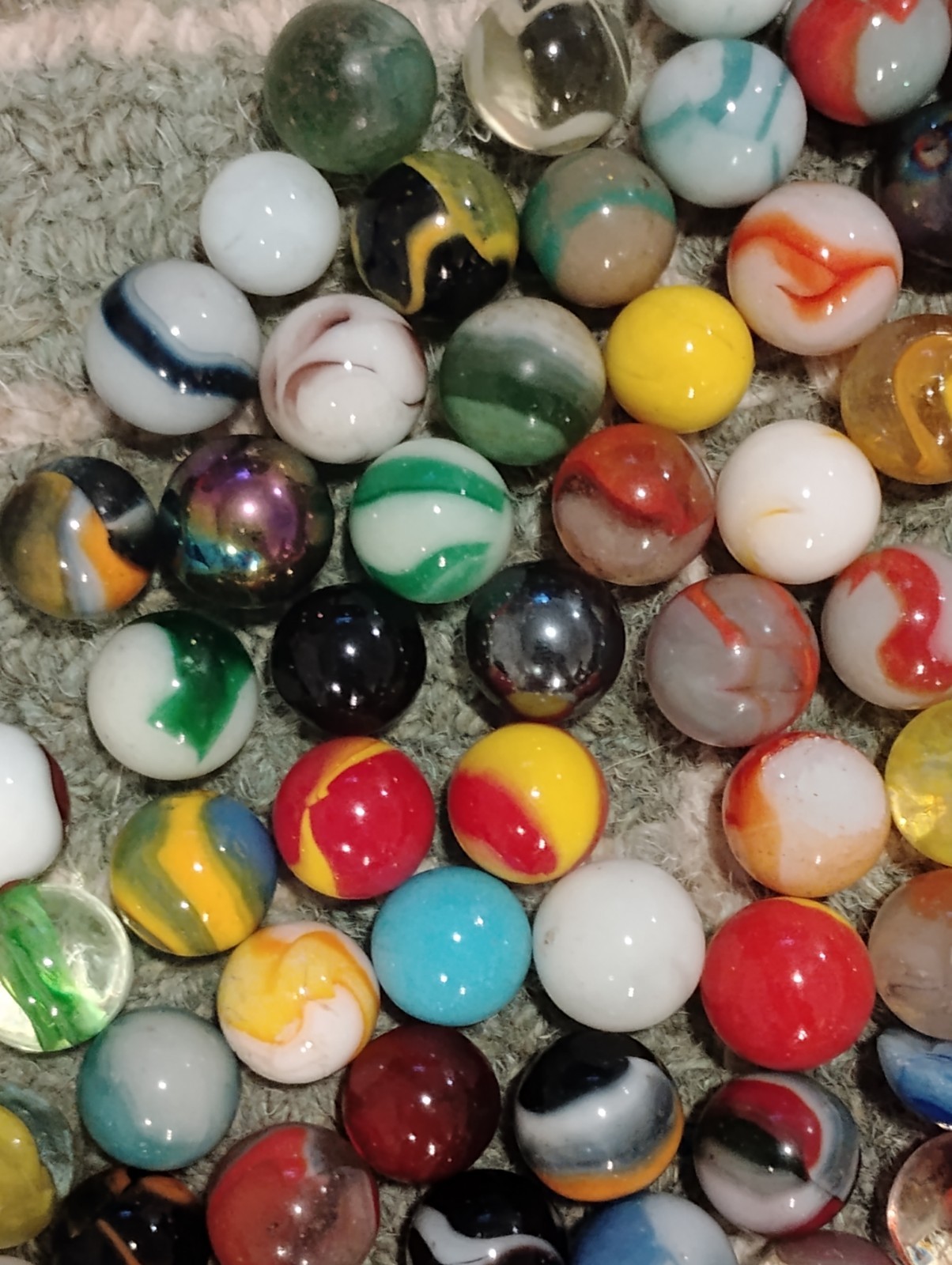 Colorful Vintage Glass Marbles Lot of 100+ with Shooter Various Designs