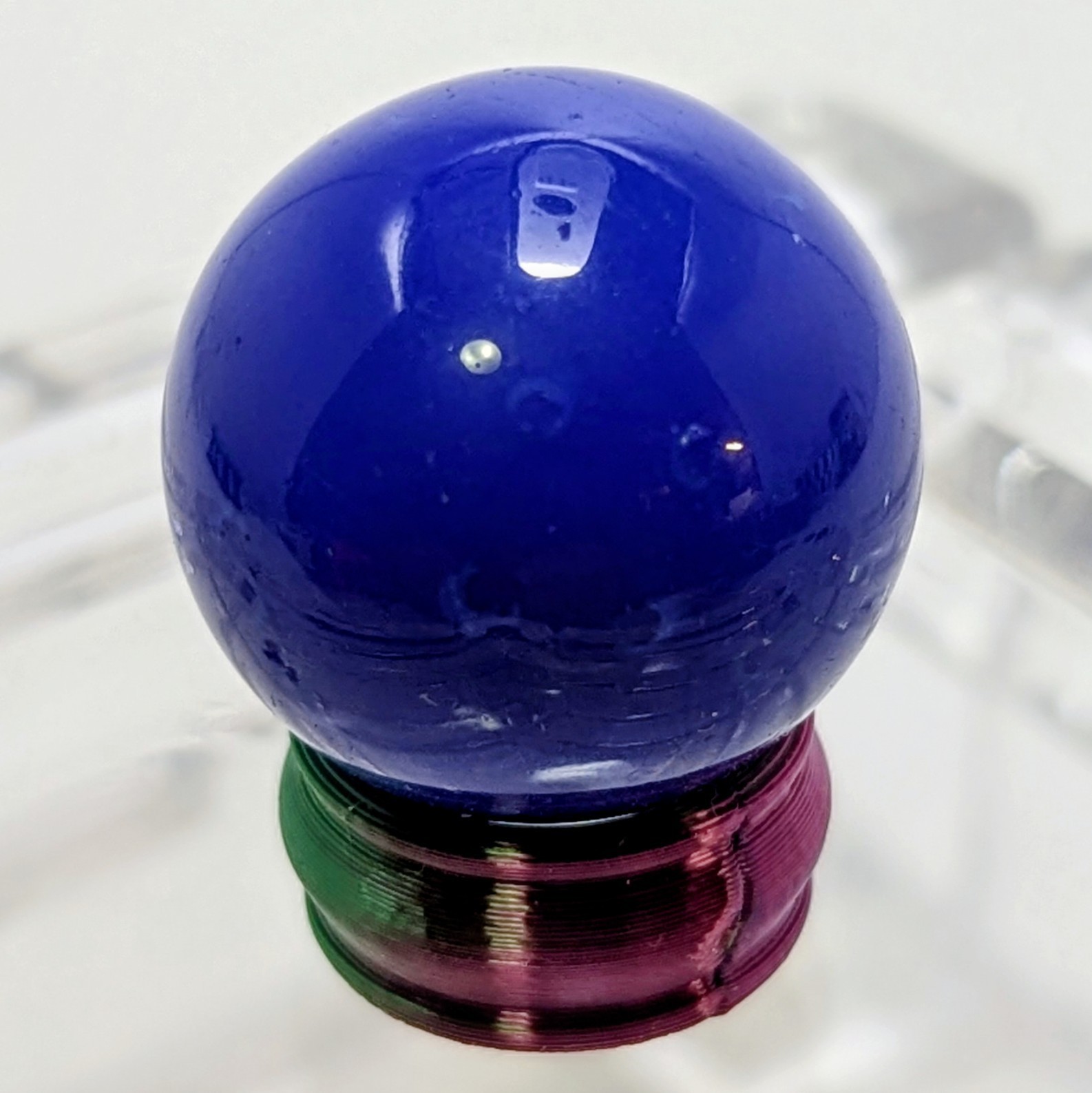 AKRO AGATE COMPANY Cobalt Blue Slag Glass Marble .87″ NEAR MINT