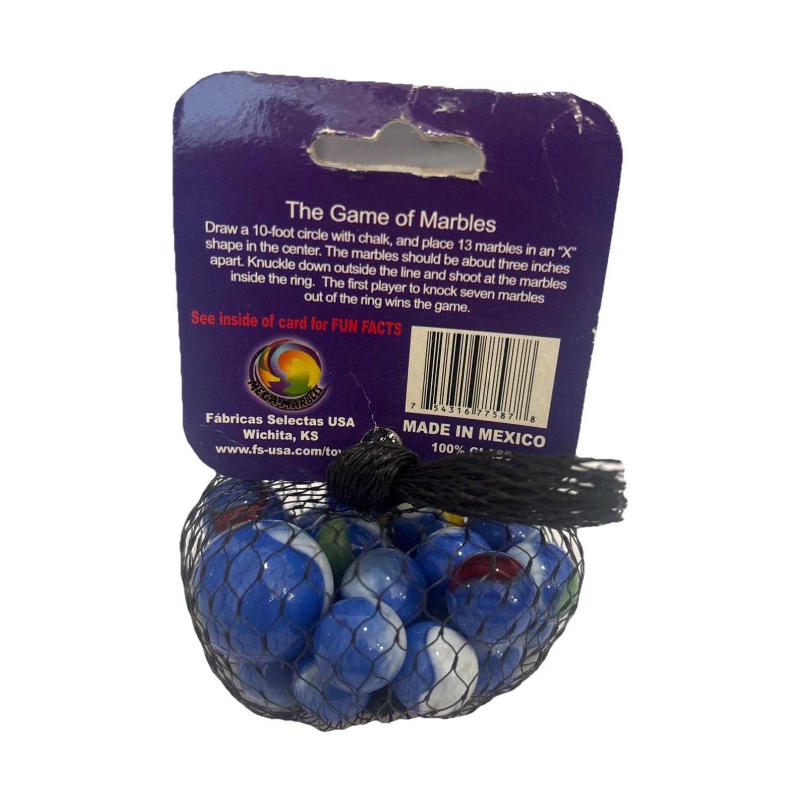Blue Dolphin Mega Marbles Net Bag 24 Players 1 Shooter Retired Set (2004-2006)