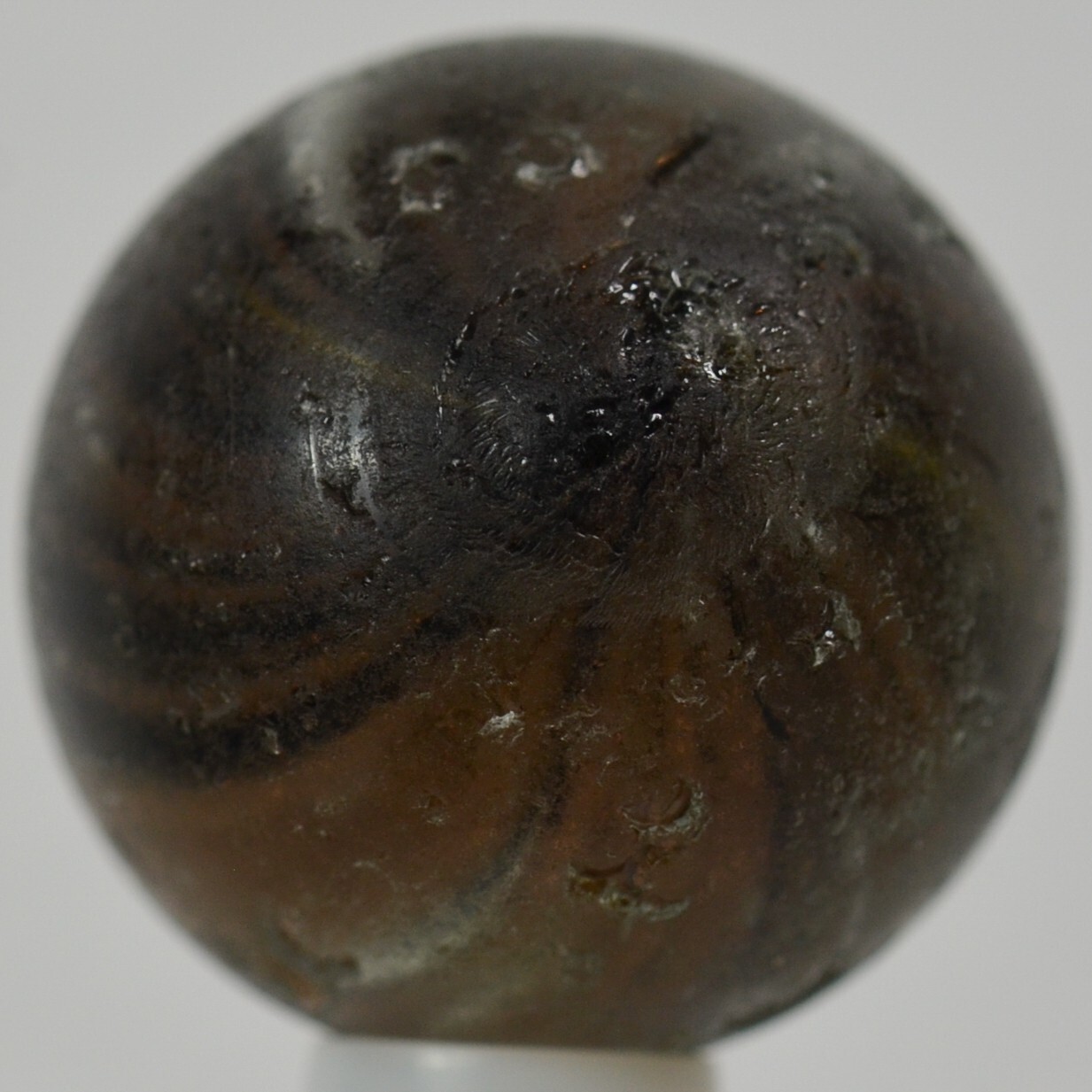Handmade Black Onionskin Lutz Marble, 360 Lutz 3/4 in, Collectible Germany S1355