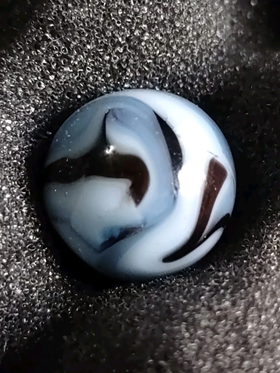 Light Blue & Purple & White Swirl Blend Vintage Marble .60″ NM Glass Toys Hobby