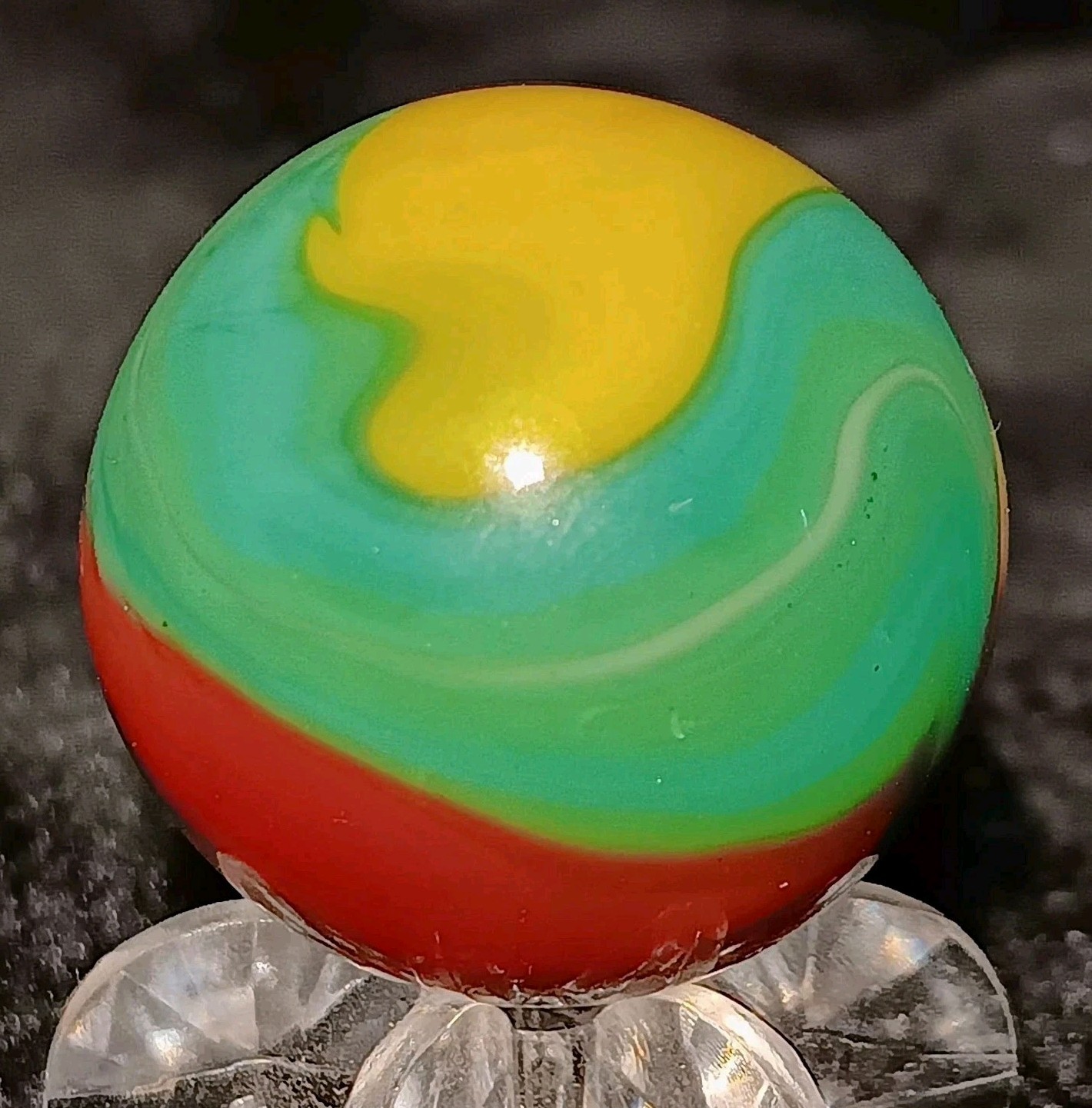 Vintage Vitro Agate Parrot Marble. .90″ Mint. 5 Colors with Aventurine. VHTF