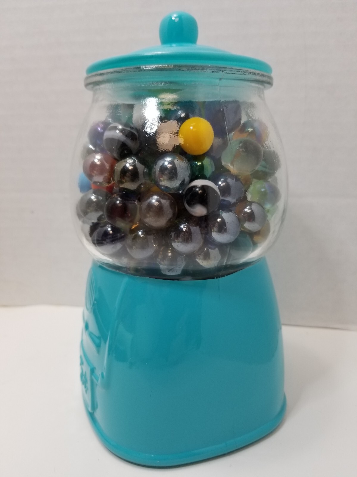 Marble Storage Display Container Glass Gumball Machine Theme Blue 8″ Tall