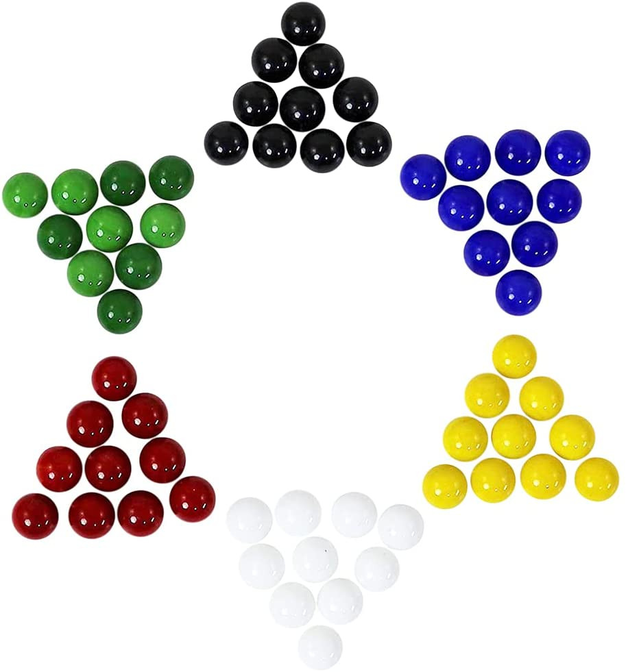 Mega Game Replacment Marbles 14Mm -Solid Glass-60 Pieces – Chinese Checkers, Cra