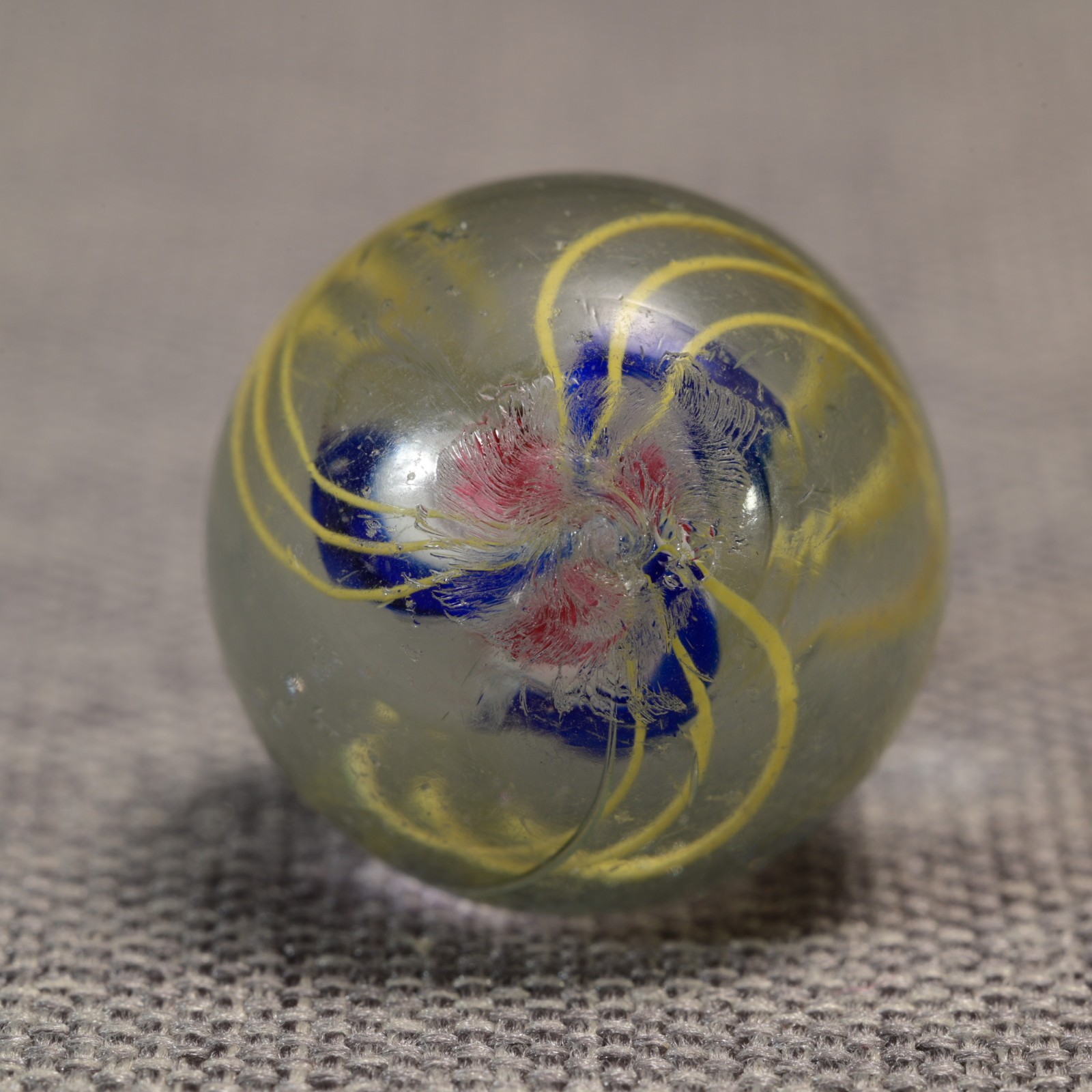 Ridged Solid Core German Handmade Antique Marble Cobalt Peaks 20.9mm 13/16”
