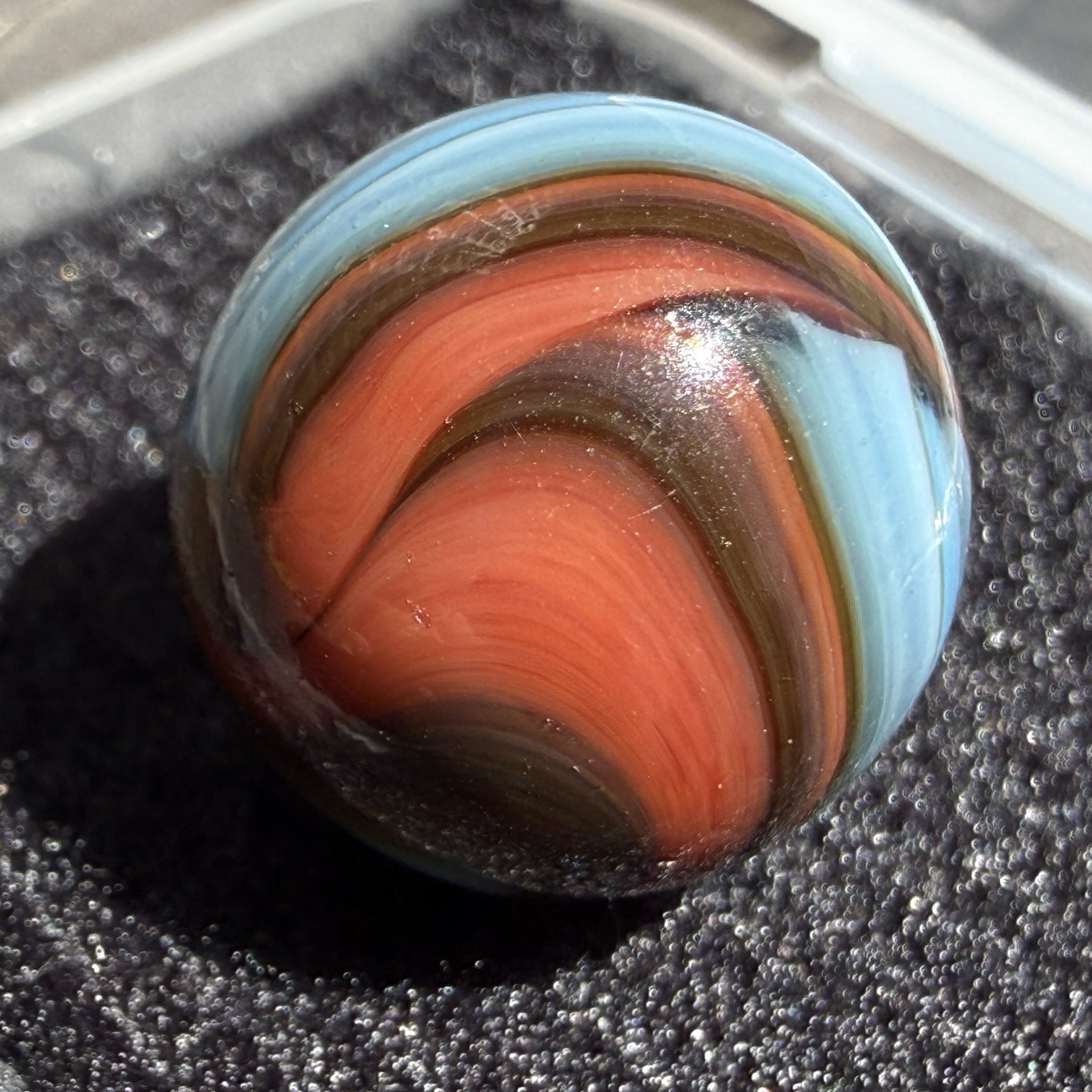Christensen Agate Company CAC Striped Opaque Swirl With Oxblood .62” M Condition