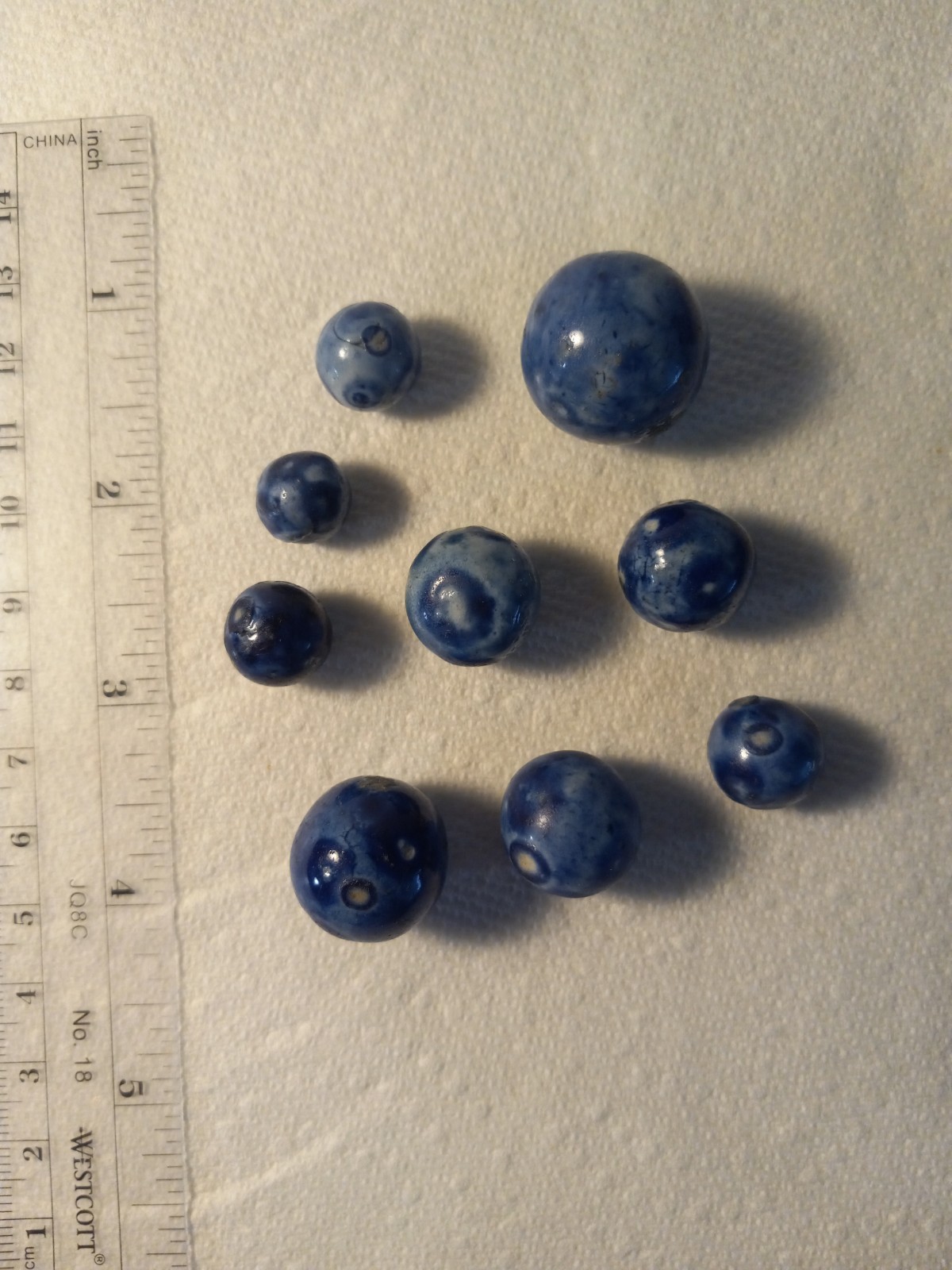 9 Antique Bennington Blue Marble Collection From The 19th Century