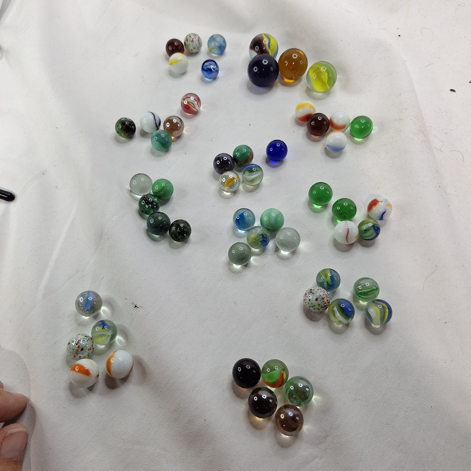 54 Vintage and modern Machine Made Mixed Lot Toy Marbles Assorted Styles
