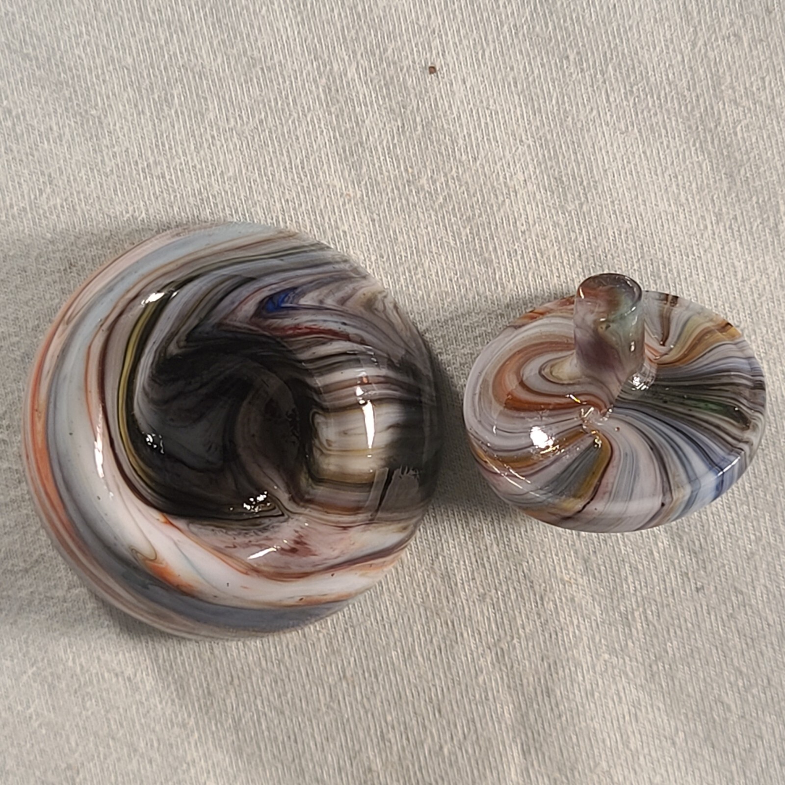 ANDY DAVIS, Glass Art Spinning Top & Base, Jabo Joker Run (?), #360K