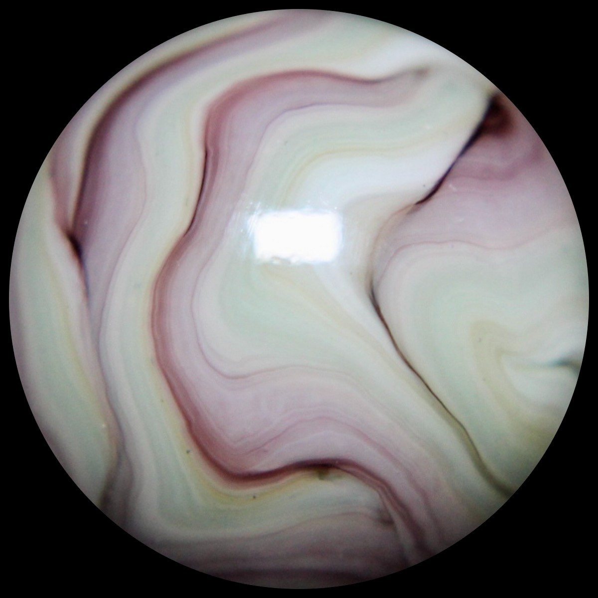 JABO Kokomo Glass Marble Collector Series: Rare KOG Purple & Jade Flames