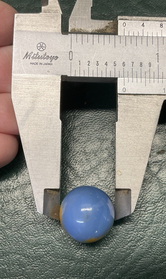 Vintage Akro Agate Peltier Orange & Light Blue Marble ~ Estate Find
