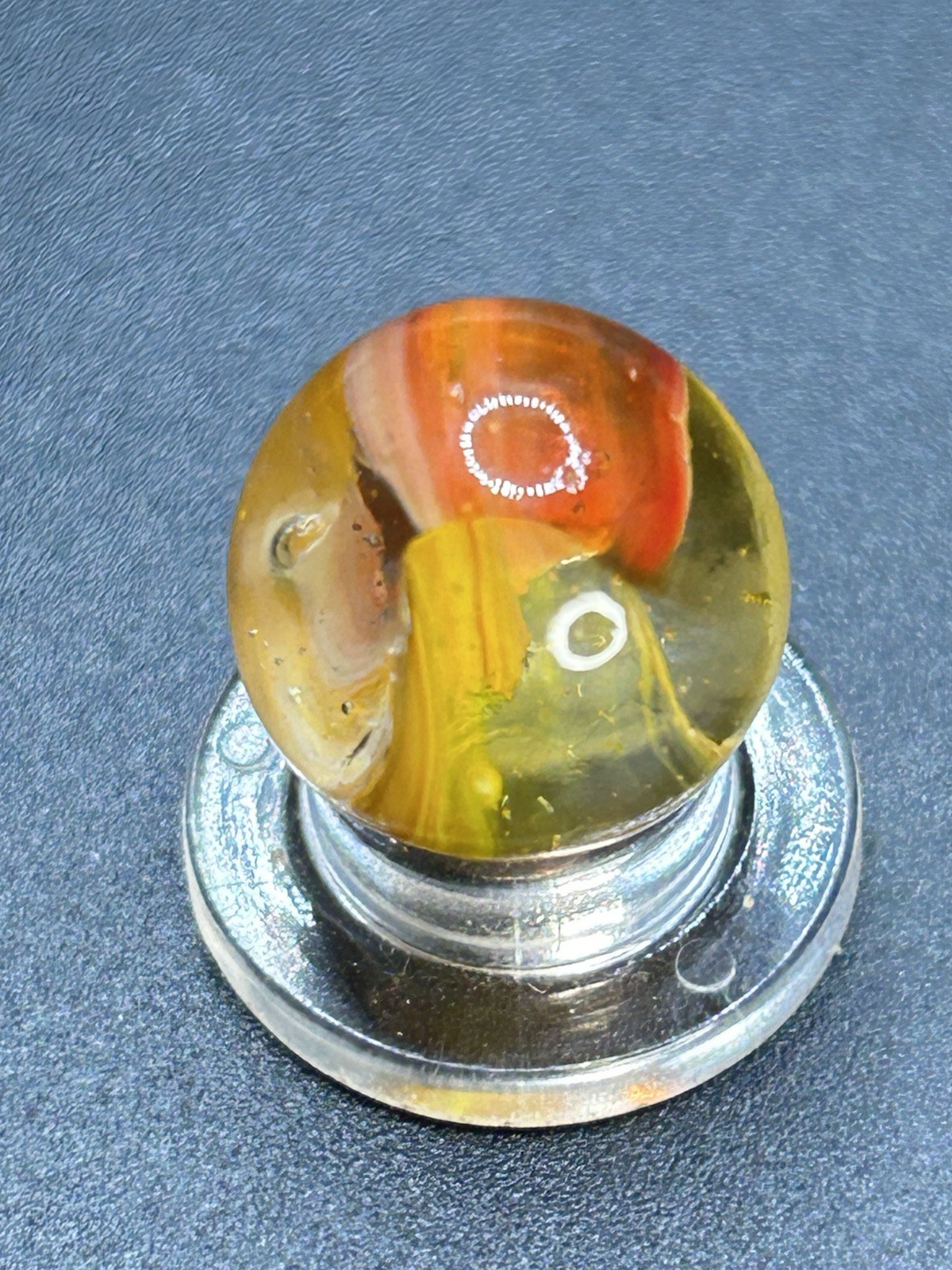 Vintage Peltier National Line Rainbo Fruit Cocktail Or Sunset Marble 0.591”