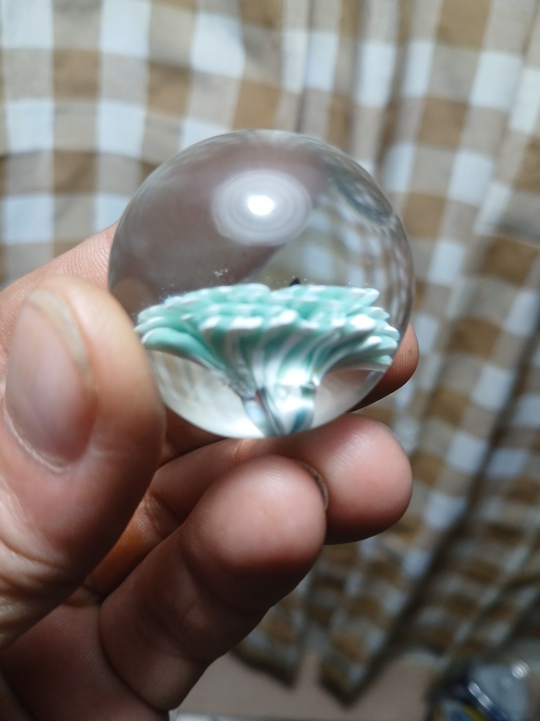 1 3/8 Inch Glass Borosilicate Flower Implosion Marble