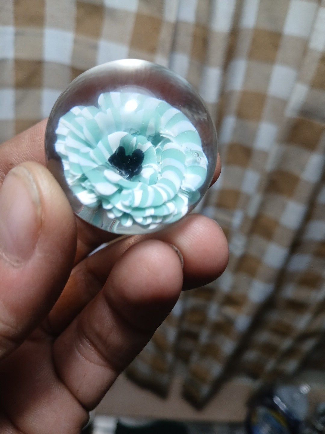 1 3/8 Inch Glass Borosilicate Flower Implosion Marble
