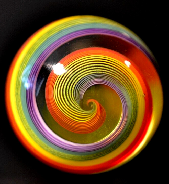 JOHN GIBBONS GLASS MARBLE/1.828″-SIMPLY A RAINBOW SET-BRICK,ORANGE,GREEN LUTZ,YL