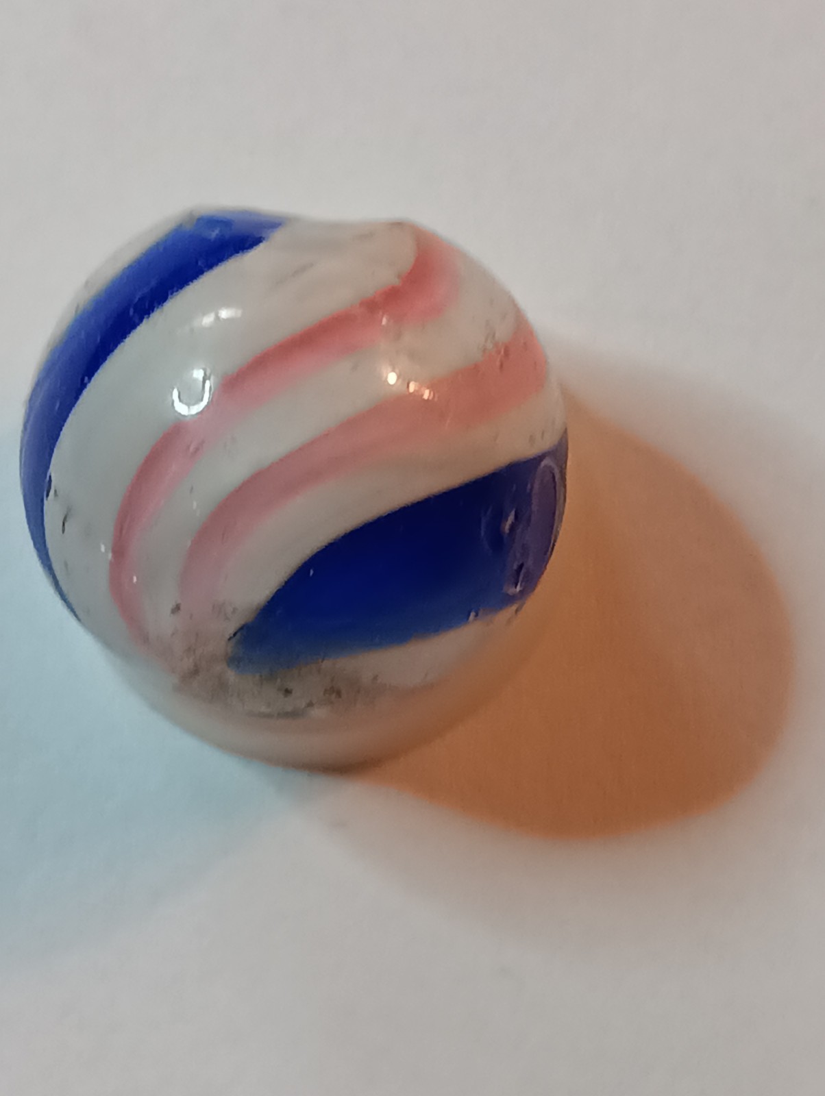 Peppermint 2 Stripe Vintage Marble. Has One Chip On Blue Stripe.See Picture.66in