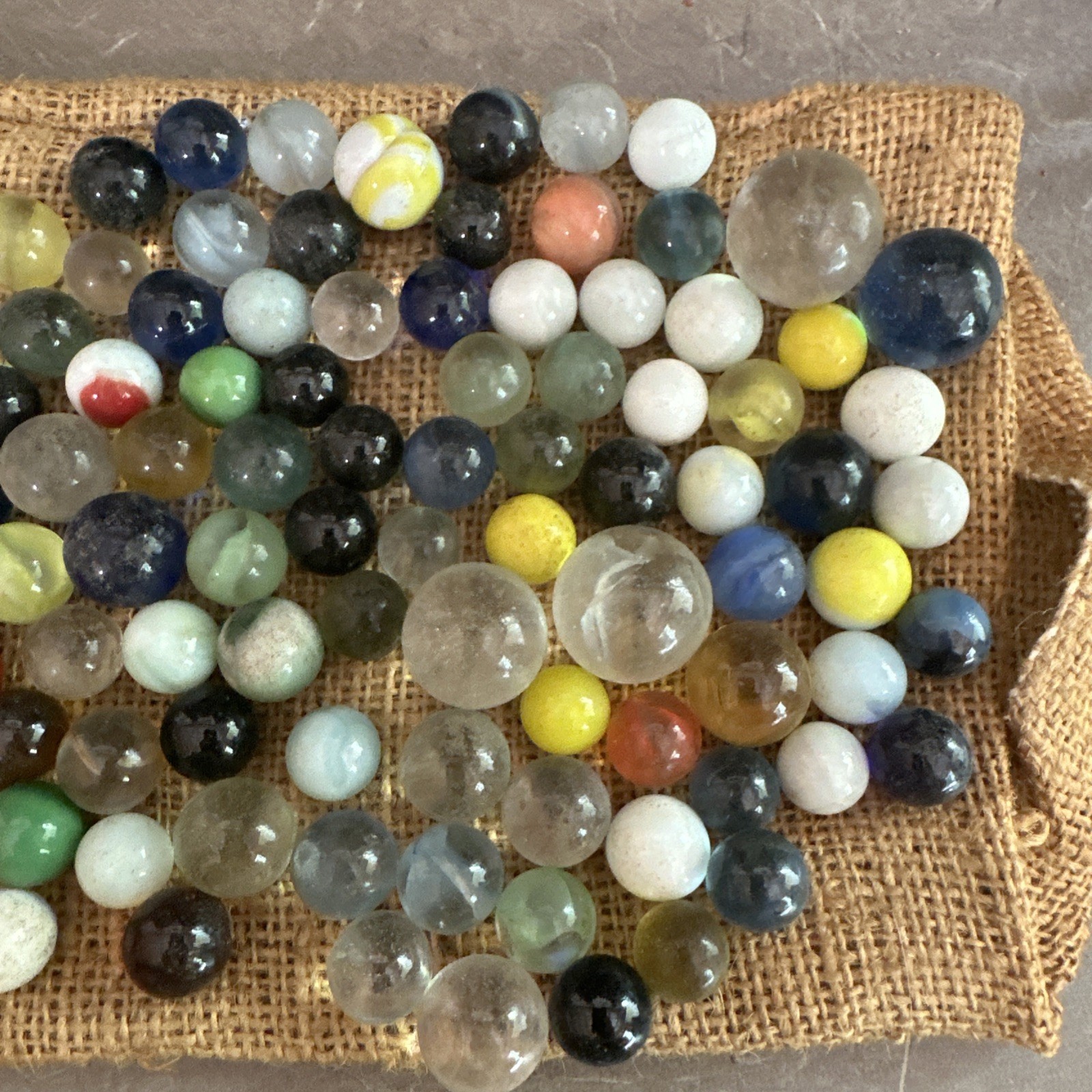 Vintage lot of 111 colorful marbles