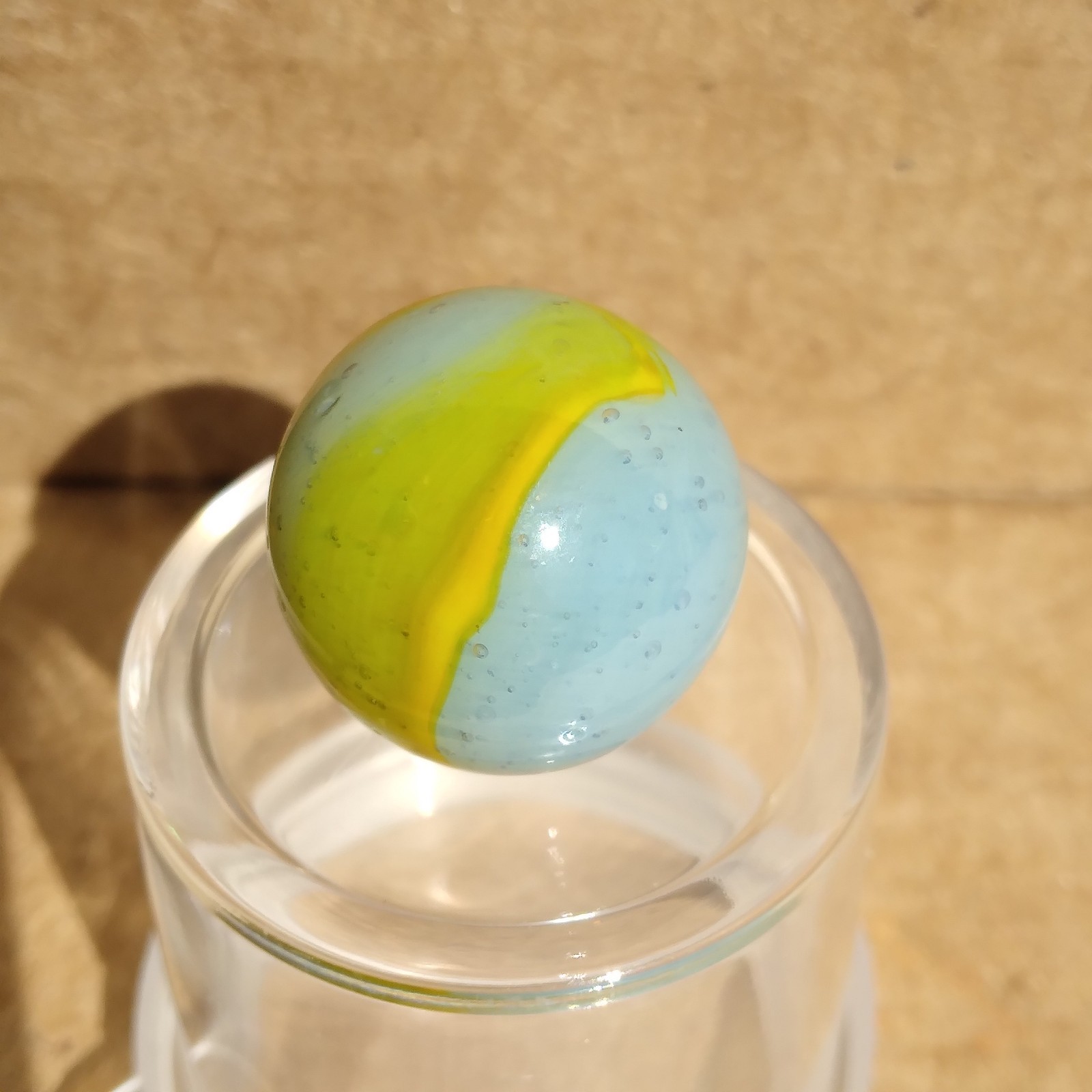 .62″ Vintage Ribbon Marble- Seedy Blue Yellow- Kokomo Peltier