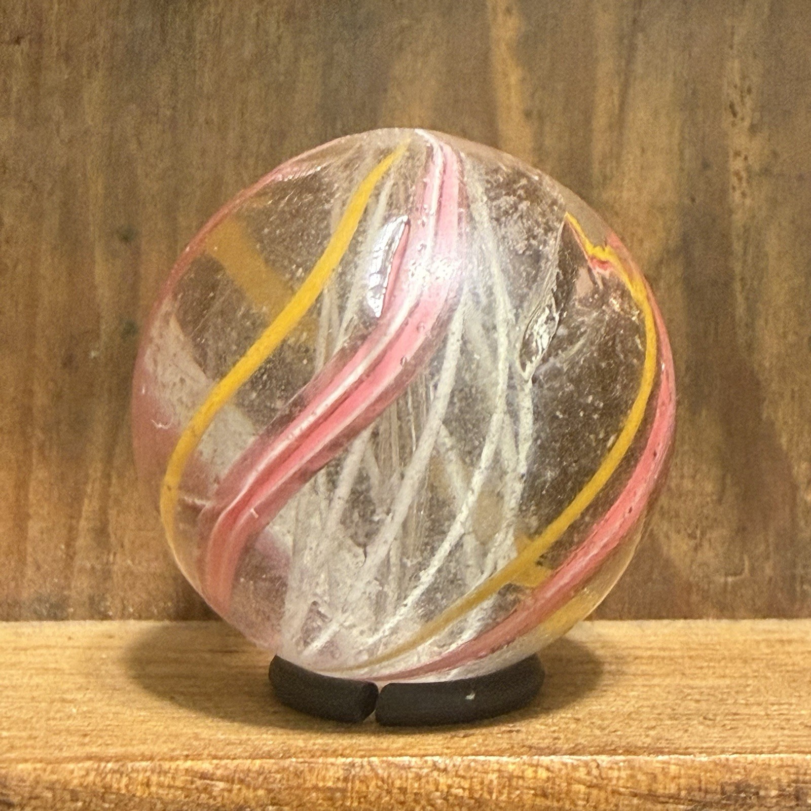 Antique German Handmade Latticinio Swirl Marble 1-1/16” Near Mint | 318