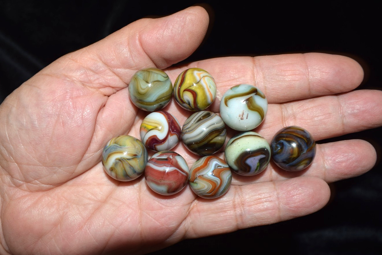🧐👉 all top picks JABO/DAS Lot of 10 mixed runs collector marbles .750″ MINT👈